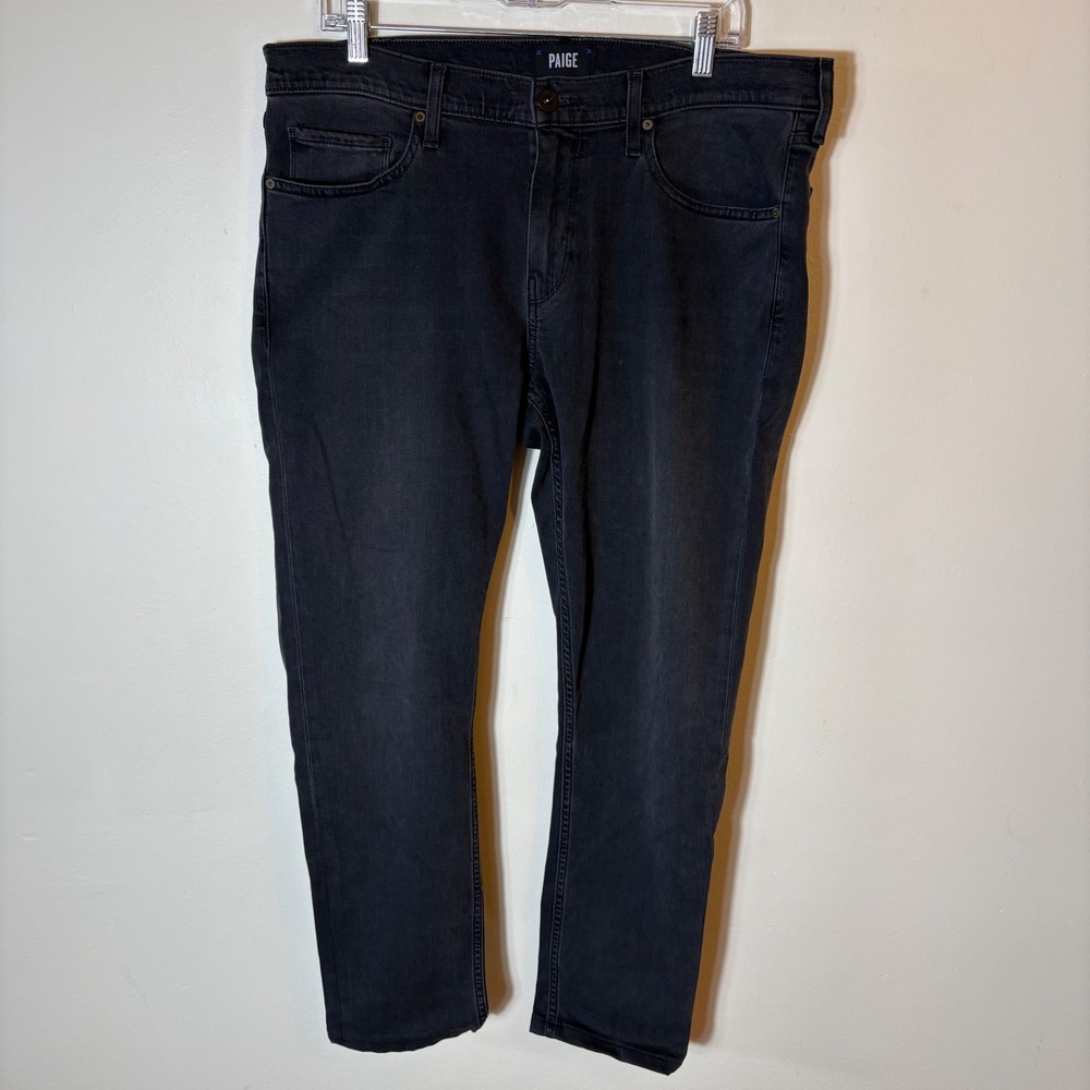 Paige Men's Croft Gray Black Denim‎ Jeans Size 36 Skinny Fit